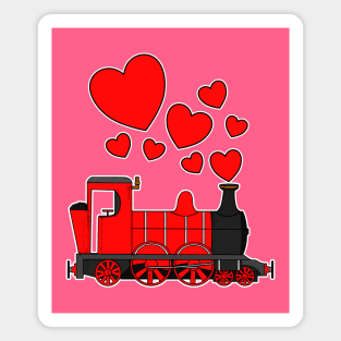 Valentines Day Steam Train Anniversary Engagement Railroad Enthusiast Magnet